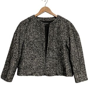 Lafayette 148 New York Black/White/Gray Tweed Blazer Size 10
